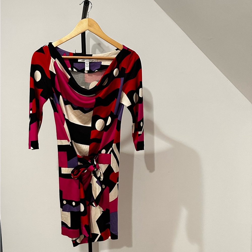 DVF Silk Multicolor “Wrap” Dress
